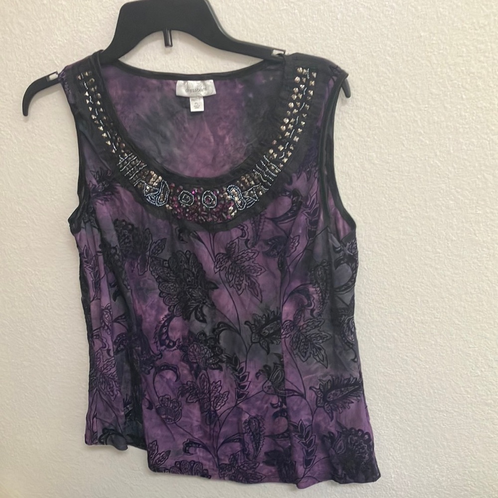 FINAL MARKDOWN Dress barn flocked top petite large